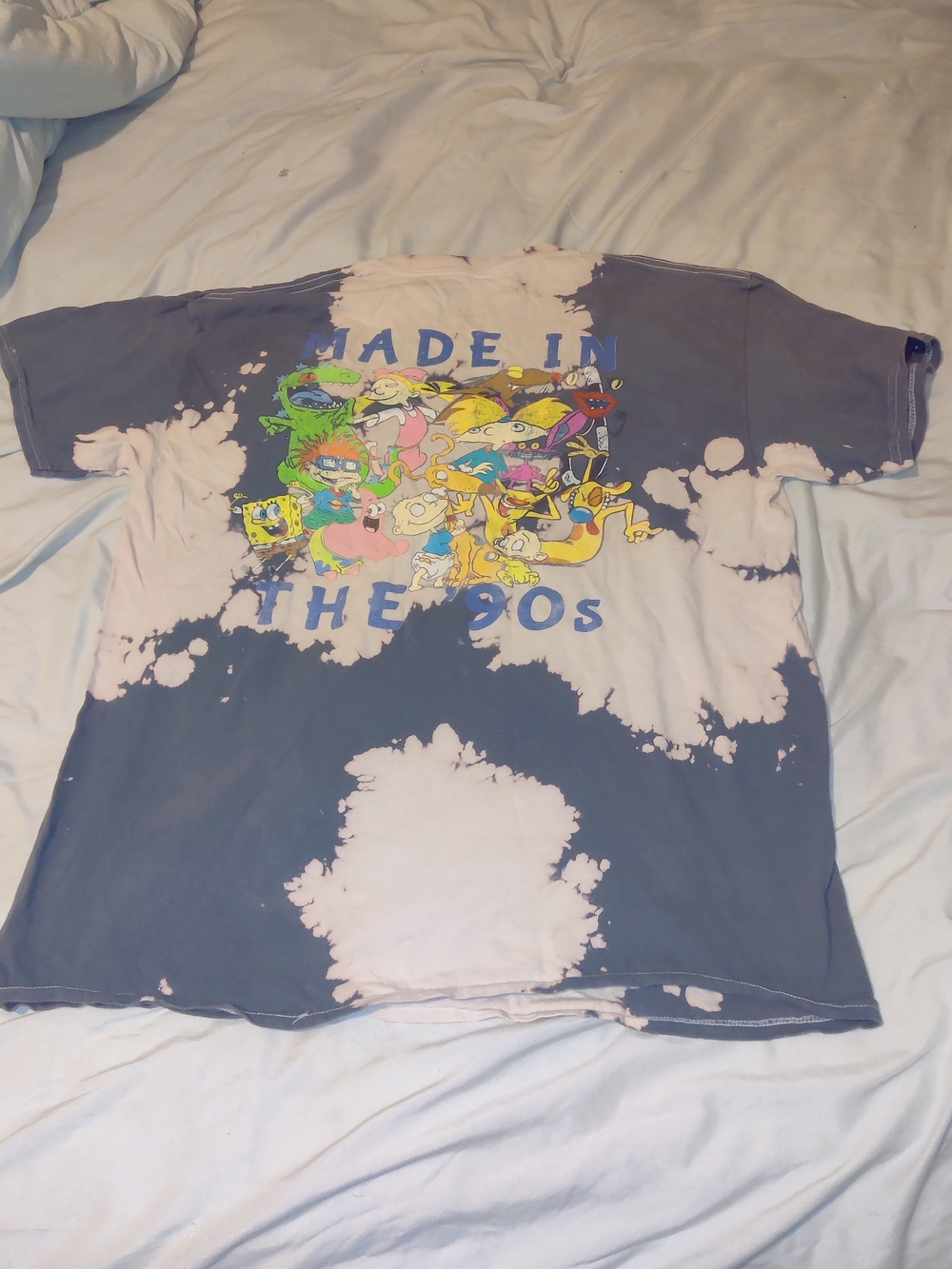 Nickelodeon Tie-Dye 'Made in the 90s' Graphic Tee - Pink and Gray